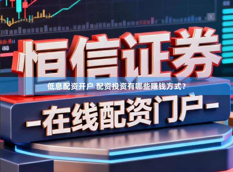 低息配资开户 配资投资有哪些赚钱方式？